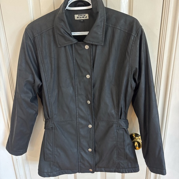 vintage 1990s costa blanca waxy black jacket * accepting offers - Picture 10 of 10